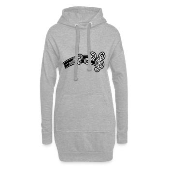 Clé de symbole de notes de musique - Sweat-shirt à capuche long Femme - gris chiné - Devant