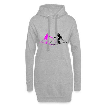 Ski Ski Femme Silhouette - Sweat-shirt à capuche long Femme - gris chiné - Devant