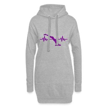 Heartbeat Swimmer - Diver Water Sports Athlete - Hoodie Dress - heather grey - Front
