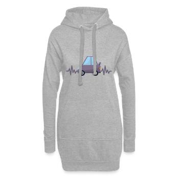 Auto - Wagen - Herzschlag - Autobus - Style - Hoodie-Kleid - Grau meliert - Vorne