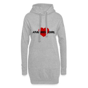 Fermier Fille Fille Coeur Amour - Sweat-shirt à capuche long Femme - gris chiné - Devant