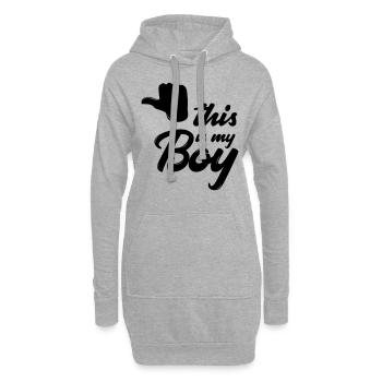 Ceci est mon garçon / partenaire chemise / couple chemise - Sweat-shirt à capuche long Femme - gris chiné - Devant