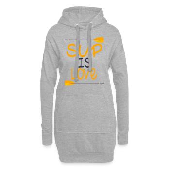 Le SUP, c'est l'amour du stand up paddle - Sweat-shirt à capuche long Femme - gris chiné - Devant