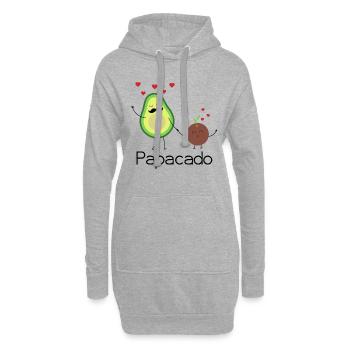 Papacado fête des Pères Avocats couples de père - Sweat-shirt à capuche long Femme - gris chiné - Devant