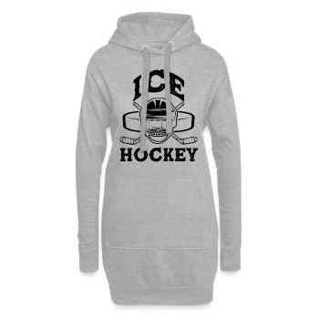 hockey sur glace ice hockey - Sweat-shirt à capuche long Femme - gris chiné - Devant