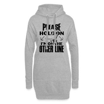 angeln fischen - Hoodie-Kleid - Grau meliert - Vorne