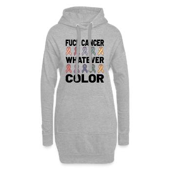 Fuck Cancer Cancer Awareness Whatever Color - Hoodie-Kleid - Grau meliert - Vorne
