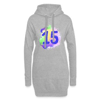 15 Nombre d’objets blob - Sweat-shirt à capuche long Femme - gris chiné - Devant
