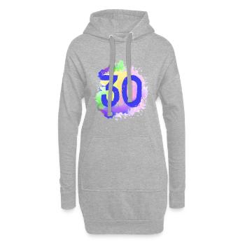 30 Nombre d’objets blob - Sweat-shirt à capuche long Femme - gris chiné - Devant
