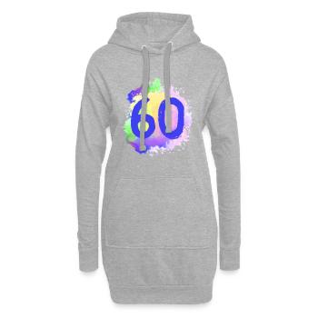 60 Nombre d’objets blob - Sweat-shirt à capuche long Femme - gris chiné - Devant