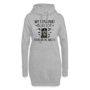 Soudeur Femme Drôle Drôle Soudage Petite Amie Cadeau - Sweat-shirt à capuche long Femme - gris chiné - Devant