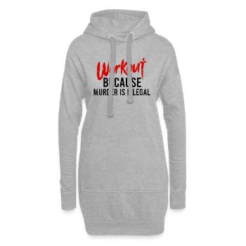 Bodybuilding Powerlifting Weightlifting Fitness - Hoodie-Kleid - Grau meliert - Vorne