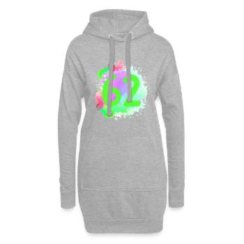 62 Nombre d’objets blob - Sweat-shirt à capuche long Femme - gris chiné - Devant