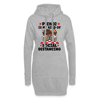 Picnic Lover Pique-Panier de nourriture Date de pique- - Sweat-shirt à capuche long Femme - gris chiné - Devant
