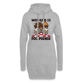 Picnic Lover Pique-Panier de nourriture Date de pique- - Sweat-shirt à capuche long Femme - gris chiné - Devant