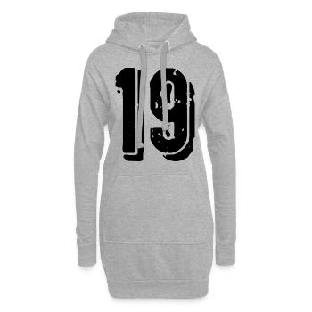19 Zahl Trikot - Hoodie-Kleid - Grau meliert - Vorne