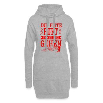 Die Piste Ruft - Hoodie-Kleid - Grau meliert - Vorne