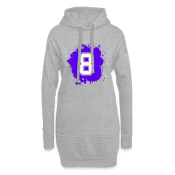 8 Nombre d’objets blob - Sweat-shirt à capuche long Femme - gris chiné - Devant