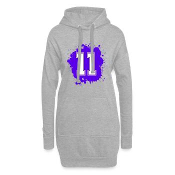 11 Nombre d’objets blob - Sweat-shirt à capuche long Femme - gris chiné - Devant