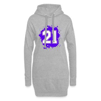 21 Nombre d’objets blob - Sweat-shirt à capuche long Femme - gris chiné - Devant
