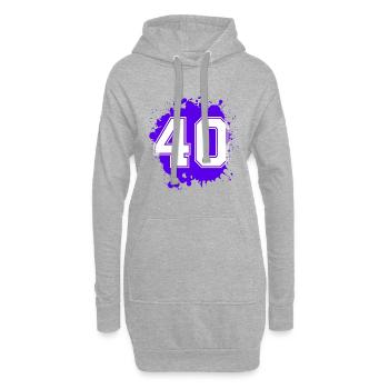 40 Nombre d’objets blob - Sweat-shirt à capuche long Femme - gris chiné - Devant