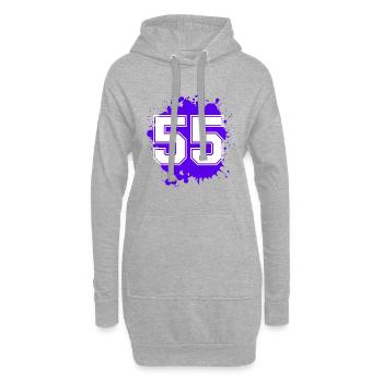 55 Number of blobs - Hoodie Dress - heather grey - Front