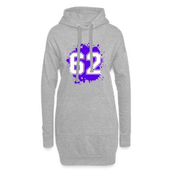 62 Nombre d’objets blob - Sweat-shirt à capuche long Femme - gris chiné - Devant