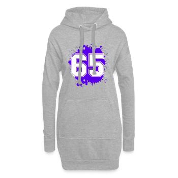 65 Nombre d’objets blob - Sweat-shirt à capuche long Femme - gris chiné - Devant