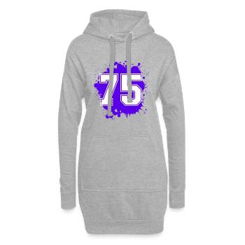 75 Nombre d’objets blob - Sweat-shirt à capuche long Femme - gris chiné - Devant
