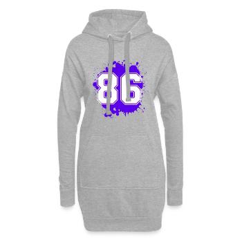 86 Number of blobs - Hoodie Dress - heather grey - Front