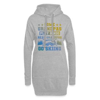 Großvater ski spruch - Hoodie-Kleid - Grau meliert - Vorne