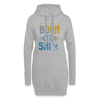 Né pour skier - Sweat-shirt à capuche long Femme - gris chiné - Devant