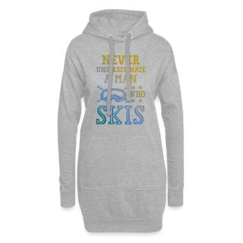 Ne sous-estimez pas un skieur - Sweat-shirt à capuche long Femme - gris chiné - Devant
