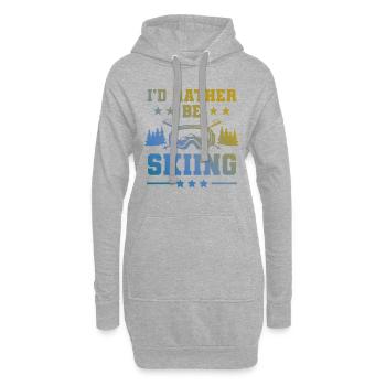 ski skiing - Hoodie-Kleid - Grau meliert - Vorne