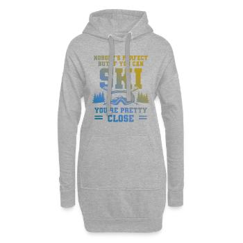 keiner ist perfekt skiing - Hoodie-Kleid - Grau meliert - Vorne