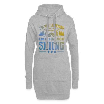Ski de ski - Sweat-shirt à capuche long Femme - gris chiné - Devant