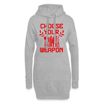 waffe kochen - Hoodie-Kleid - Grau meliert - Vorne