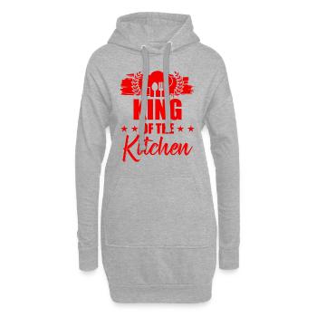 Roi de la cuisine - Sweat-shirt à capuche long Femme - gris chiné - Devant