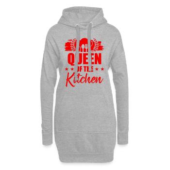 Reine de la cuisine - Sweat-shirt à capuche long Femme - gris chiné - Devant