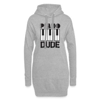 Pianiste Funny Piano Keyboard - Sweat-shirt à capuche long Femme - gris chiné - Devant
