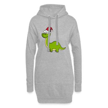 Dinosaurier brontosaurus Weihnachten - Hoodie-Kleid - Grau meliert - Vorne