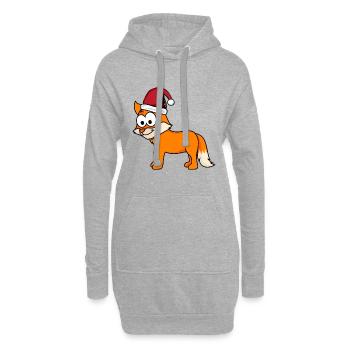 Fuchs Comic Noël - Sweat-shirt à capuche long Femme - gris chiné - Devant