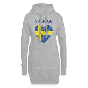Sverige Schweden schwedische Dala Pferd Dalapferd - Hoodie-Kleid - Grau meliert - Vorne