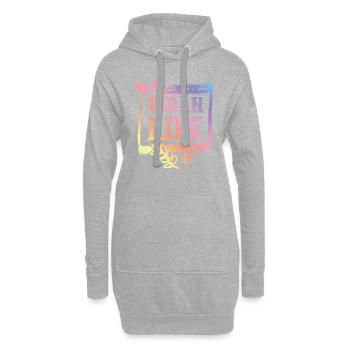 Vie végétalienne - Sweat-shirt à capuche long Femme - gris chiné - Devant