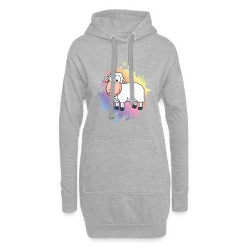 Schaf Comic Tier - Hoodie-Kleid - Grau meliert - Vorne