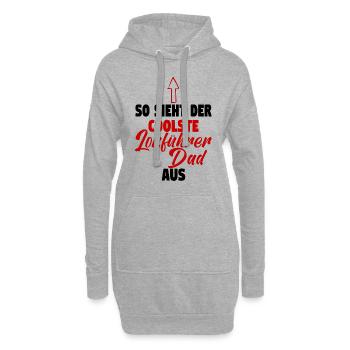 dad Dampflok Lokführer Eisenbahner Eisenbahn Vater - Hoodie-Kleid - Grau meliert - Vorne