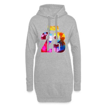 Ibiza 23 Urlaub 2023 - Hoodie-Kleid - Grau meliert - Vorne