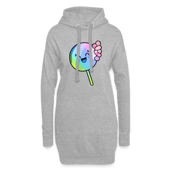 Lollipop Comic Bunt - Hoodie-Kleid - Grau meliert - Vorne