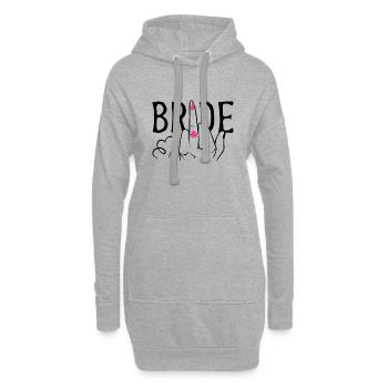 Polterabend Braut Party Kostüm BRIDE Brautjungfer - Hoodie-Kleid - Grau meliert - Vorne