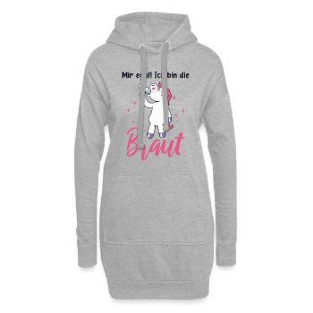 Bachelorette Brautjungfer JGA Polterabend Mir - Hoodie-Kleid - Grau meliert - Vorne
